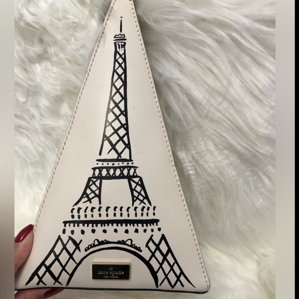 Kate Spade Triangle “Eiffel Tower” Wristlet Novelty Bag in Cement color - Picture 6 of 16